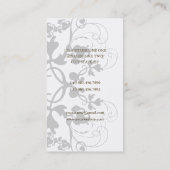 Damask Vintage Floral Flourish Chartreuse Elegant Visitekaartje (Achterkant)