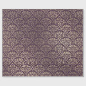 Damask Violet Paarse Grape Plum Gold Metal Bride Cadeaupapier (Vlak)