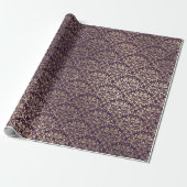 Damask Violet Paarse Grape Plum Gold Metal Bride Cadeaupapier (Uitgerold)
