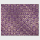 Damask Violet Paarse Grape Plum Gold Royal Cadeaupapier (Vlak)