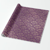 Damask Violet Paarse Grape Plum Gold Royal Cadeaupapier (Uitgerold)