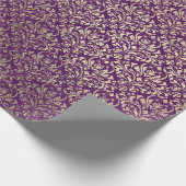 Damask Violet Paarse Grape Plum Gold Royal Cadeaupapier (Hoek)