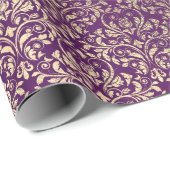 Damask Violet Paarse Grape Plum Gold Royal Cadeaupapier (Rol Hoek)