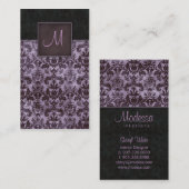 Damask Visitekaartje Interior Design 5 Paars (Voorkant / Achterkant)