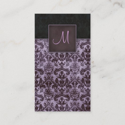 Damask Visitekaartje Interior Design 5 Paars (Voorkant)
