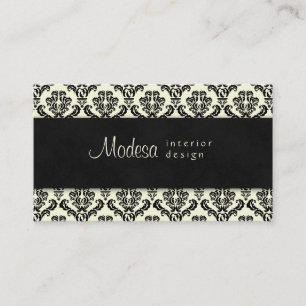 Damask Visitekaartje Interior Design Cream Black 2