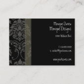 Damask visitekaartje zwart-wit (Achterkant)