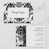 Damask visitekaartje zwart-wit (Voorkant / Achterkant)