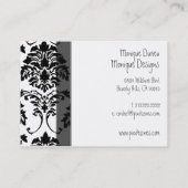 Damask visitekaartje zwart-wit (Achterkant)