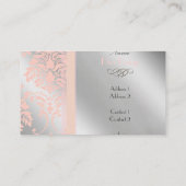 Damask visitekaartjes, bleke roze zilveren toon visitekaartje (Achterkant)