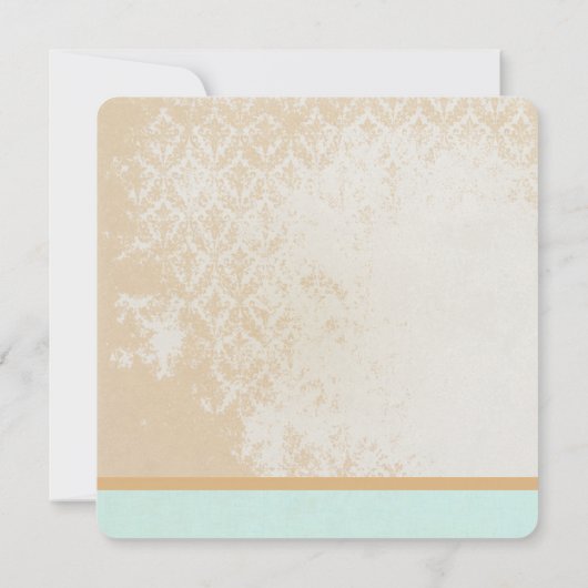 Damask Vogelkooi Trouw Save the Date Roze Groen (Achterkant)