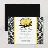 Damask & Vogels Save The Date Aankondiging (Voorkant / Achterkant)