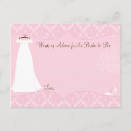 Damask Vrijgezellenfeest Advice Card voor de Bride Advieskaart