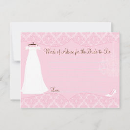 Damask Vrijgezellenfeest Advice Card voor de Bride Advieskaart