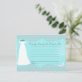 Damask Vrijgezellenfeest Advice Card voor de Bride Advieskaart (Staand voorkant)