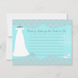 Damask Vrijgezellenfeest Advice Card voor de Bride Advieskaart