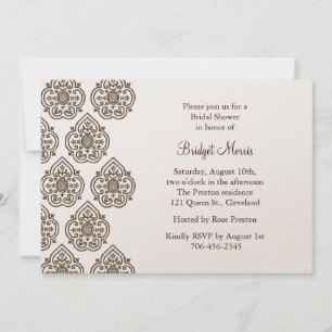 Damask Vrijgezellenfeest Nodig uit op champagne Kaart