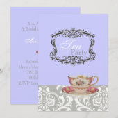  Damask vrijgezellenfeest Tea Party Kaart (Voorkant / Achterkant)