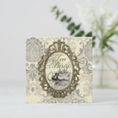 Damask Vrijgezellenfeest Tea Party Uitnodiging (Staand voorkant)