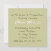 Damask Vrijgezellenfeest Tea Party Uitnodiging (Achterkant)