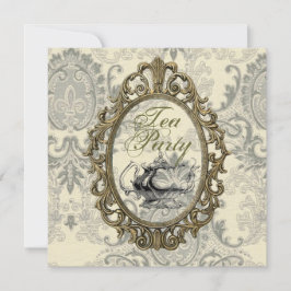  Damask Vrijgezellenfeest Tea Party Uitnodiging