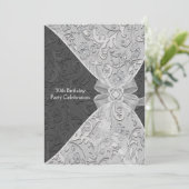 Damask Vrouw 30e Verjaardagsfeest Uitnodiging (Staand voorkant)