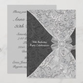Damask Vrouw 30e Verjaardagsfeest Uitnodiging (Voorkant / Achterkant)
