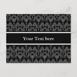 Damask Wallpaper - wit + je achtergrond. Briefkaart