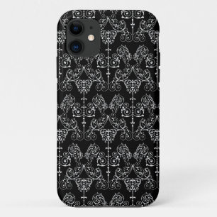 Damask Wallpaper - wit + je achtergrond. Case-Mate iPhone Case