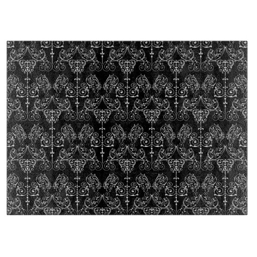 Damask Wallpaper - wit + je achtergrond. Snijplank (Voorkant)