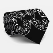  Damask Wallpaper - wit + je achtergrond. Stropdas (Opgerold)