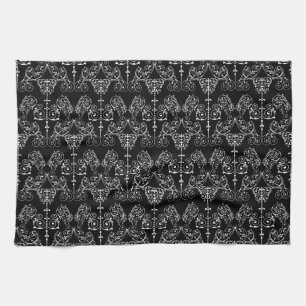  Damask Wallpaper - wit + je achtergrond. Theedoek