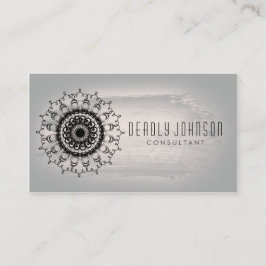 Damask Waterverf Swirl  Grey Visitekaartje