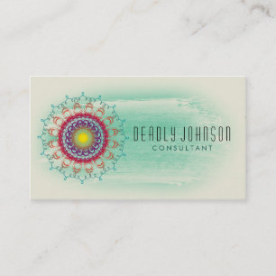 Damask Waterverf  Swirl Zee Green Visitekaartje