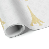 Damask Weddenschap Wrapping Paper van Gold Eiffel  Cadeaupapier (Rol Hoek)
