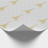 Damask Weddenschap Wrapping Paper van Gold Eiffel  Cadeaupapier (Hoek)