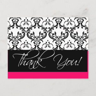 Damask Wedding Bedankt Briefkaarten Roze