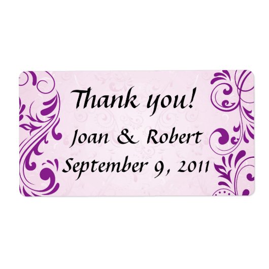 Damask Wedding Bedankt Labels (Voorkant)