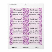 Damask Wedding Bedankt Labels (Full Sheet)
