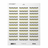 Damask Wedding Black White Yellow Labels (Full Sheet)