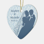 Damask Wedding Couple Keepomwille Ornament (Links)