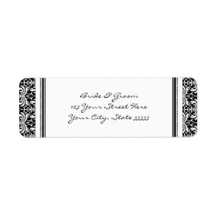 Damask Wedding Custom Return-adreslabels Etiket