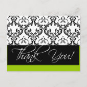 Damask Wedding Dank u Briefkaarten Groen (Voorkant)