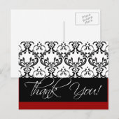 Damask Wedding Dank u Briefkaarten Rood (Voorkant / Achterkant)