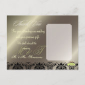Damask Wedding Dank u Foto briefkaarten, Briefkaart (Achterkant)