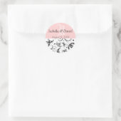 Damask Wedding Favor Gift Lables Ronde Sticker (Tas)
