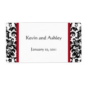 Damask Wedding Favor Labels (Voorkant)