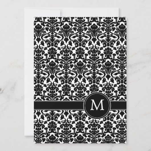 Damask Wedding Invitation Kaart (Achterkant)