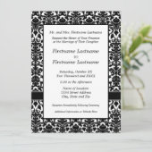 Damask Wedding Invitation Kaart (Staand voorkant)