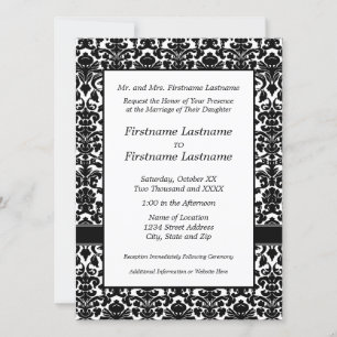 Damask Wedding Invitation Kaart